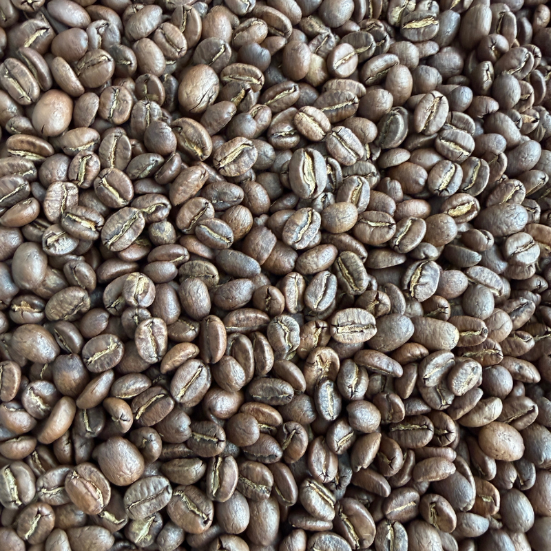 Close-up of roasted coffee beans