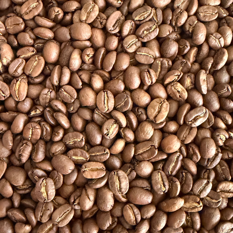 Close-up of a pile of coffee beans