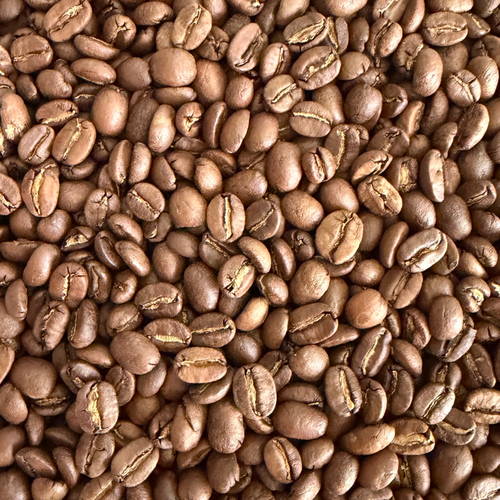 Close-up of a pile of coffee beans