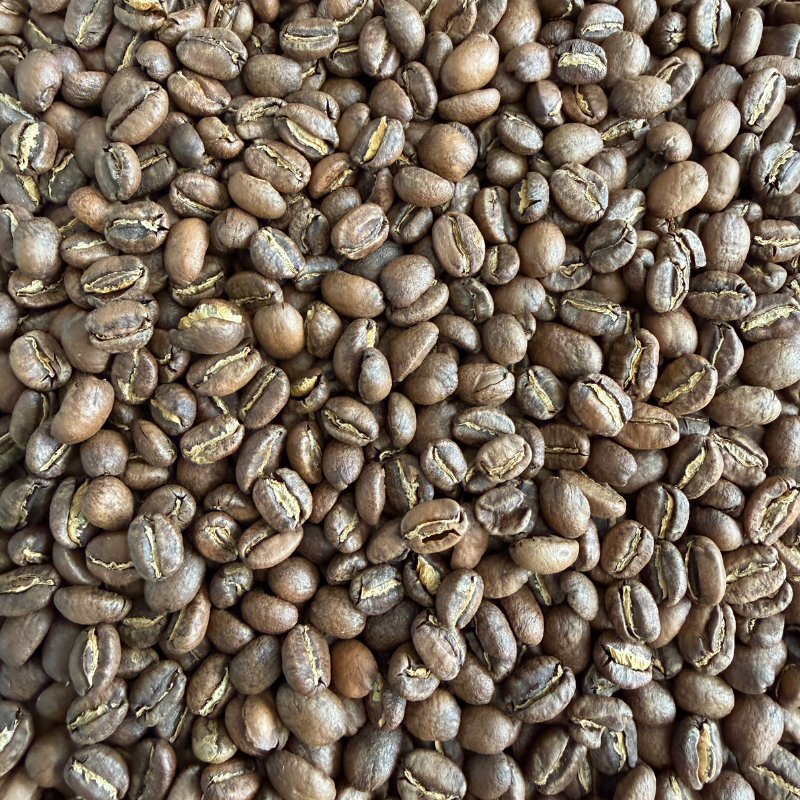 Close-up of roasted coffee beans
